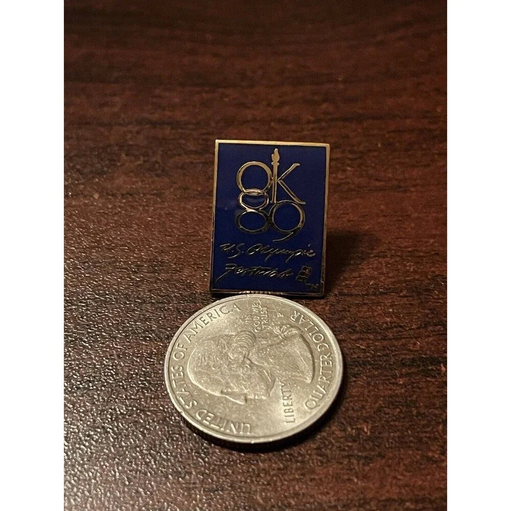 1989 Oklahoma City OK 89 US Olympic Festival Blue Lapel Hat‎ Pin